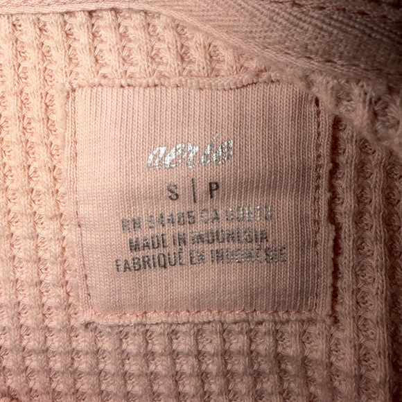 Aerie Light Pink Waffle Knit Crewneck Sweater - Picture 6 of 9